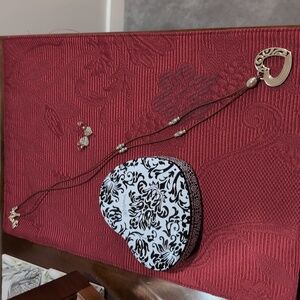 Brighton Jewelry Barbados Heart Necklace & Earrings W/Tin